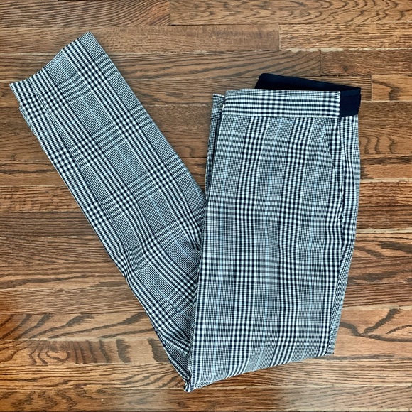 Zara navy jogger plaid pants NEW - Picture 3 of 6